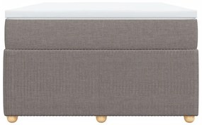 vidaXL Κρεβάτι Boxspring με Στρώμα Taupe 120x200 εκ. Υφασμάτινο