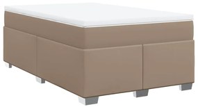 vidaXL Κρεβάτι Boxspring με Στρώμα Καπουτσίνο 120x190εκ.από Συνθ.Δέρμα