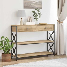 vidaXL Κονσόλα Τραπέζι με συρτάρι artisan δρυς 100 x 28 x 75 εκ.