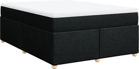 vidaXL Κρεβάτι Boxspring με Στρώμα Μαύρο 160x200 εκ. Υφασμάτινο