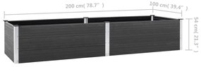 vidaXL Ζαρντινιέρα Υπερυψωμένη Γκρι 200 x 100 x 54 εκ. από WPC