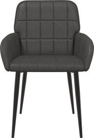 vidaXL Καρέκλες φαγητού 2 pcs Τεχνητό Δέρμα Μαύρο 57 x 50 x 85 εκ.