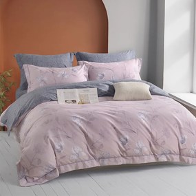 Κουβερλί Secret (Σετ 3τμχ) Lila-Grey Ρυθμός Queen Size 235x260 100% Βαμβακοσατέν