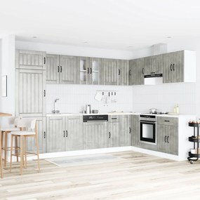 vidaXL Βάση νιπτήρα Lucca 2 pcs Σκυρόδεμα Γκρι Επεξεργασμένο ξύλο