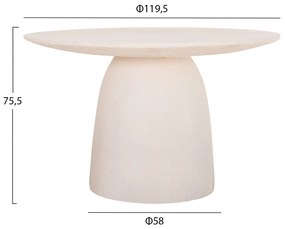 ΤΡΑΠΕΖΙ ΤΡΑΠΕΖΑΡΙΑΣ ΣΤΡΟΓΓΥΛΟ SEPPO HM18154.02 FIBER CEMENT ΛΕΥΚΟ--Φ119,5x75,5Υεκ.