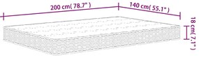vidaXL Στρώμα με Bonnell Springs Μεσαία Σκληρότητα 140 x 200 εκ.