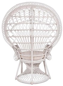 ΠΟΛΥΘΡΟΝΑ ROYAL PEACOCK HM9342.02 RATTAN ΣΕ ΛΕΥΚΟ-ΜΑΞΙΛΑΡΙ ΛΕΥΚΟ 114x72x150Yεκ.