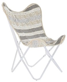 Κήπος πολυθρόνα DKD Home Decor Λευκό Γκρι 74 x 65 x 90 cm