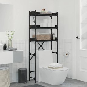 vidaXL Ράφια πλυντηρίου ρούχων με ράφι Μαύρο 0ak 67 x 25 x 163 εκ.