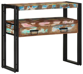 Τραπέζι κονσόλας με ράφι 90 x 33 x 75 εκ Στερεό Ανακτηθέν Ξύλο