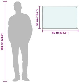 vidaXL Πλάτη Κουζίνας Λευκή 80 x 50 εκ. από Ψημένο Γυαλί