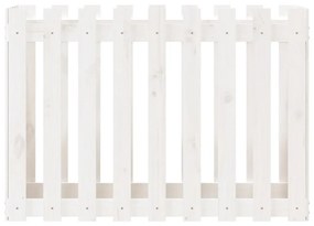 Ζαρντινιέρα Υπερυψωμένη Σχ Φράχτη Λευκή 100x50x70εκ Μασίφ Πεύκο - Λευκό