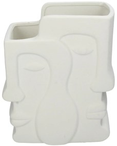 Βάζο ArteLibre Πρόσωπο Λευκό Κεραμικό 17.5x9.3x20.8cm-05153874