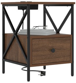 vidaXL Κομοδίνο Καφέ δρυς 41.5 x 40.5 x 55 εκ. Επεξεργασμένο ξύλο