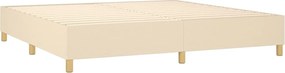 vidaXL Κρεβάτι Boxspring με Στρώμα Κρεμ 200x200 εκ. Υφασμάτινο
