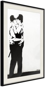 Αφίσα - Banksy: Kissing Coppers II - 20x30 - Μαύρο - Με πασπαρτού