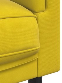 Πολυθρόνα Κίτρινη Βελούδινη με Μαξιλάρι - Κίτρινο