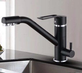 BRUNO μπαταρία πάγκου κουζίνας M54954-355H, τρίοδη, αναμεικτική, μαύρη