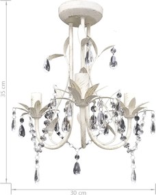 vidaXL Πολυέλαιοι Εκλεπτυσμένοι 4 τεμ. Λευκοί Κρυστάλλινοι