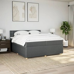 ΚΡΕΒΑΤΙ BOXSPRING ΜΕ ΣΤΡΩΜΑ ΣΚΟΥΡΟ ΓΚΡΙ 200X200 ΕΚ. ΥΦΑΣΜΑΤΙΝΟ 3287578