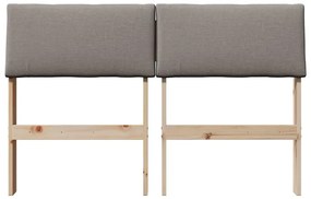 vidaXL Ταπετσαρισμένο κεφαλάρι Taupe 120 cm Στερεά ξυλεία πεύκου