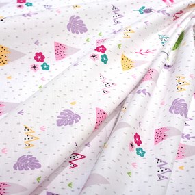 Σεντόνια Κούνιας (Σετ) Dimcol Whimsical Mountainside 587 White - Pastel Lilac