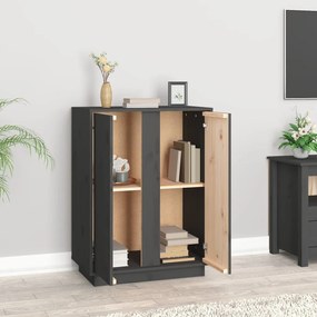 vidaXL Συρταριέρα Γκρι 60x35x80 εκ. από Μασίφ Ξύλο Πεύκου