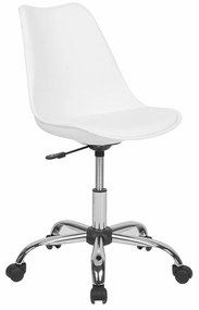 Καρέκλα γραφείου Berwyn 962, Άσπρο, 79x60x60cm, 5 kg, Χωρίς μπράτσα, Με ρόδες, Μηχανισμός καρέκλας: Economic | Epipla1.gr