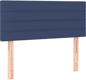 vidaXL Κρεβάτι Boxspring με Στρώμα Μπλε 90x200 εκ.Υφασμάτινο