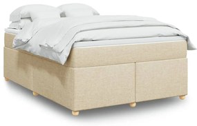 vidaXL Κρεβάτι Boxspring με Στρώμα Κρεμ 160x200 εκ. Υφασμάτινο