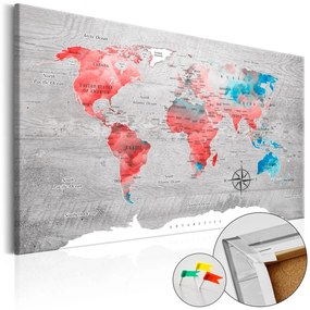 Πίνακας φελλού - Red Roam [Cork Map] 90x60