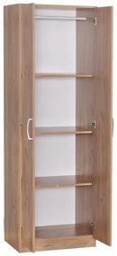 Ντουλάπα Jonar δίφυλλη oak μελαμίνης 60x42x180εκ