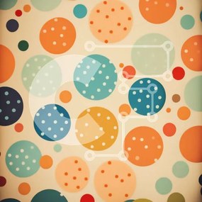 Intra Συλλεκτικό Ξύλινο Παζλ Plywood 4mm - Πολύχρωμο πουά χωρίς ραφή πρότυπο σε μπεζ φόντο Σε Ξύλινο Κουτί - Διαστάσεις Puzzle: 10x10 cm – 25 κομμάτια