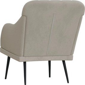 vidaXL Πολυθρόνα Ανοιχτό Γκρι 63 x 76 x 80 εκ. Βελούδινη