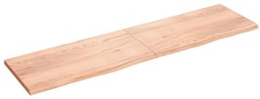 vidaXL Ράφι Τοίχου Ανοιχτό Καφέ 200x50x(2-4)εκ. Επεξ. Μασίφ Ξύλο Δρυός