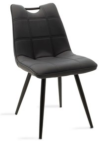 Καρέκλα Nely  ανθρακί pu-μαύρο πόδι Model: 058-000017