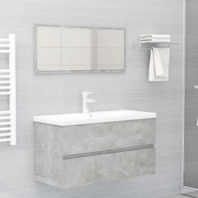 vidaXL Ντουλάπι Νιπτήρα Γκρι Σκυροδέματος 90x38,5x45εκ. από Επεξ. Ξύλο