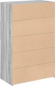 vidaXL Ντουλάπι Γκρι Sonoma 80x42,5x124 εκ. από Επεξεργασμένο Ξύλο