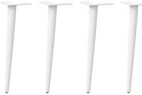 Πόδια Τραπεζιού Σαλονιού Κωνικού Σχήματος 4 τεμ. Λευκά 42-43 εκ. Ατσάλινο