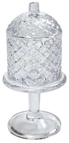 Φοντανιέρα Με Πόδι Και Καπάκι ORT128 12x12x25cm Clear Espiel Glass
