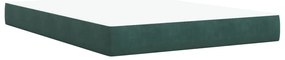 Κρεβάτι Boxspring με Στρώμα Σκούρο Πράσινο 140x200εκ. Βελούδινο - Πράσινο