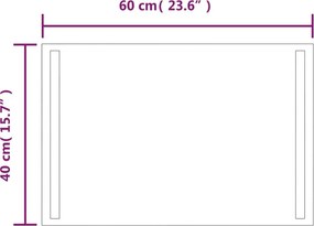vidaXL Καθρέφτης Μπάνιου με LED 40x60 εκ.