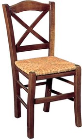 Καρέκλα Ψάθα METRO Εμποτ.Καρυδί 43x47x88cm