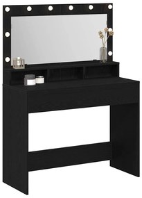 vidaXL Τραπέζι Μακιγιάζ με ράφι Μαύρη δρυς 100 x 41 x 135 εκ.
