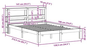 ΠΛΑΙΣΙΟ ΚΡΕΒΑΤΙΟΥ ΜΕ ΚΕΦΑΛΑΡΙ ΛΕΥΚΟ 135X190 ΕΚ. ΜΑΣΙΦ ΠΕΥΚΟΥ 3306038