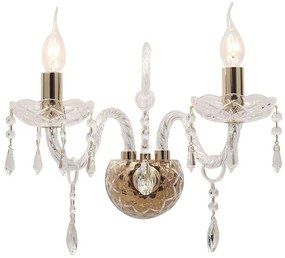 Φωτιστικό Τοίχου - Απλίκα Monalisa I-MONALISA/AP2 2xE14 40x34cm Gold Luce Ambiente Design Crystal