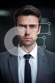 Intra Συλλεκτικό Ξύλινο Παζλ Plywood 4mm - Επαγγελματίας άνδρας με κοστούμι με σοβαρή έκφραση Σε Ξύλινο Κουτί - Διαστάσεις Puzzle: 10x10 cm – 25 κομμάτια