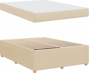vidaXL Σκελετός Κρεβατιού με στρώμα Κρεμ 140 x 200 cm ύφασμα