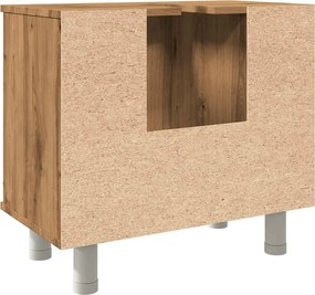 vidaXL Ντουλάπι μπάνιου Δρυς τεχνίτης 60x32x53,5cm Κατασκευασμένο ξύλο