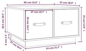 Τραπεζάκι Σαλονιού Καφέ Μελί 60x53x35 εκ. Μασίφ Ξύλο Πεύκου - Καφέ